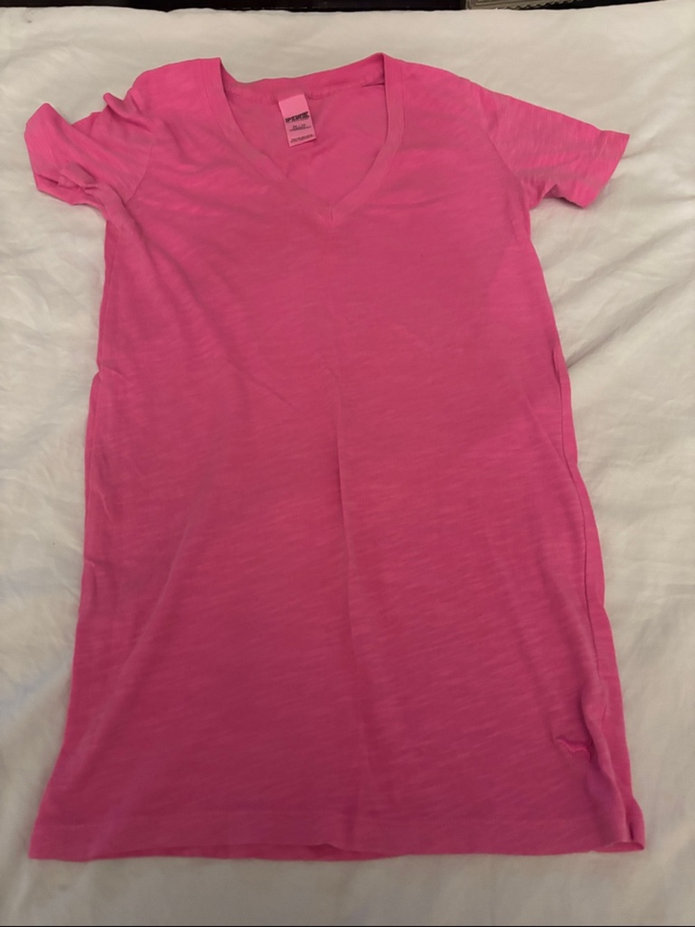 PINK Victoria's Secret Hot Pink V-Neck Tee